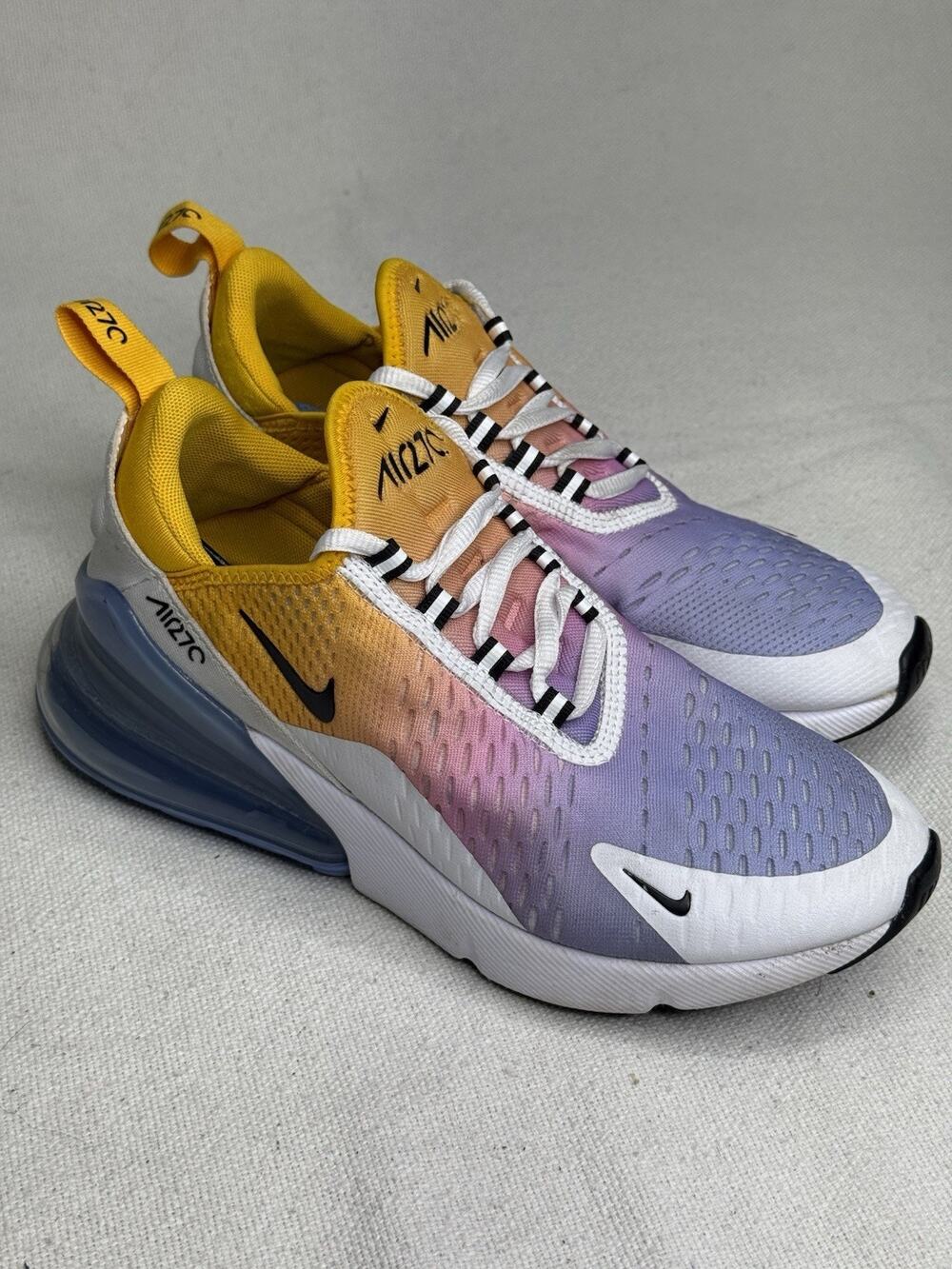 Nike Women's Air Max 270 Summer Gradient Gold Blue Shoes US Size 9 AH6789-702